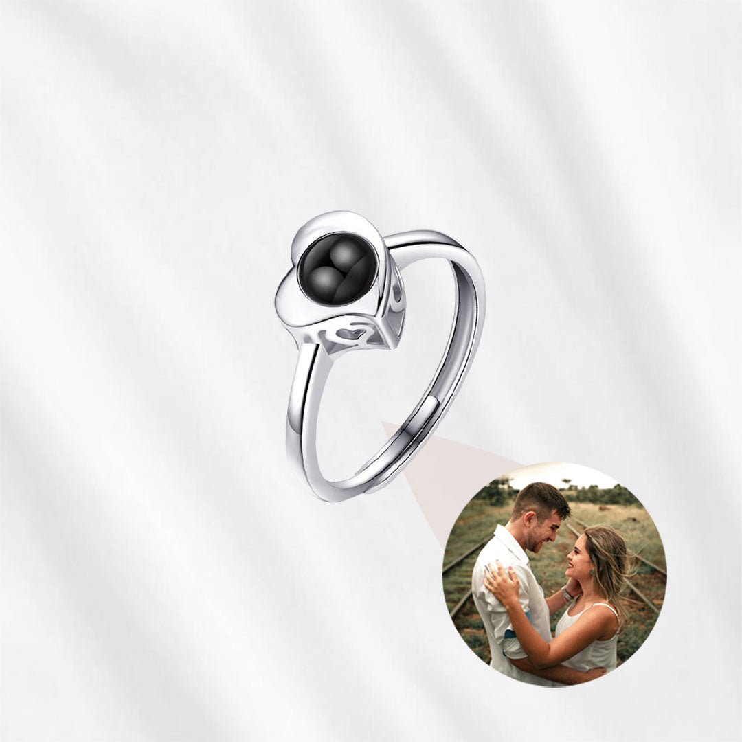 Heart Projector Ring Sterling Silver - Personalized Photo Ring ...