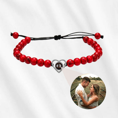 Beaded Chain Bracelet with Picture Inside
