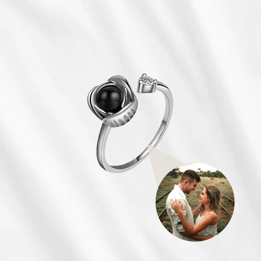 Clover Ring with Picture Inside