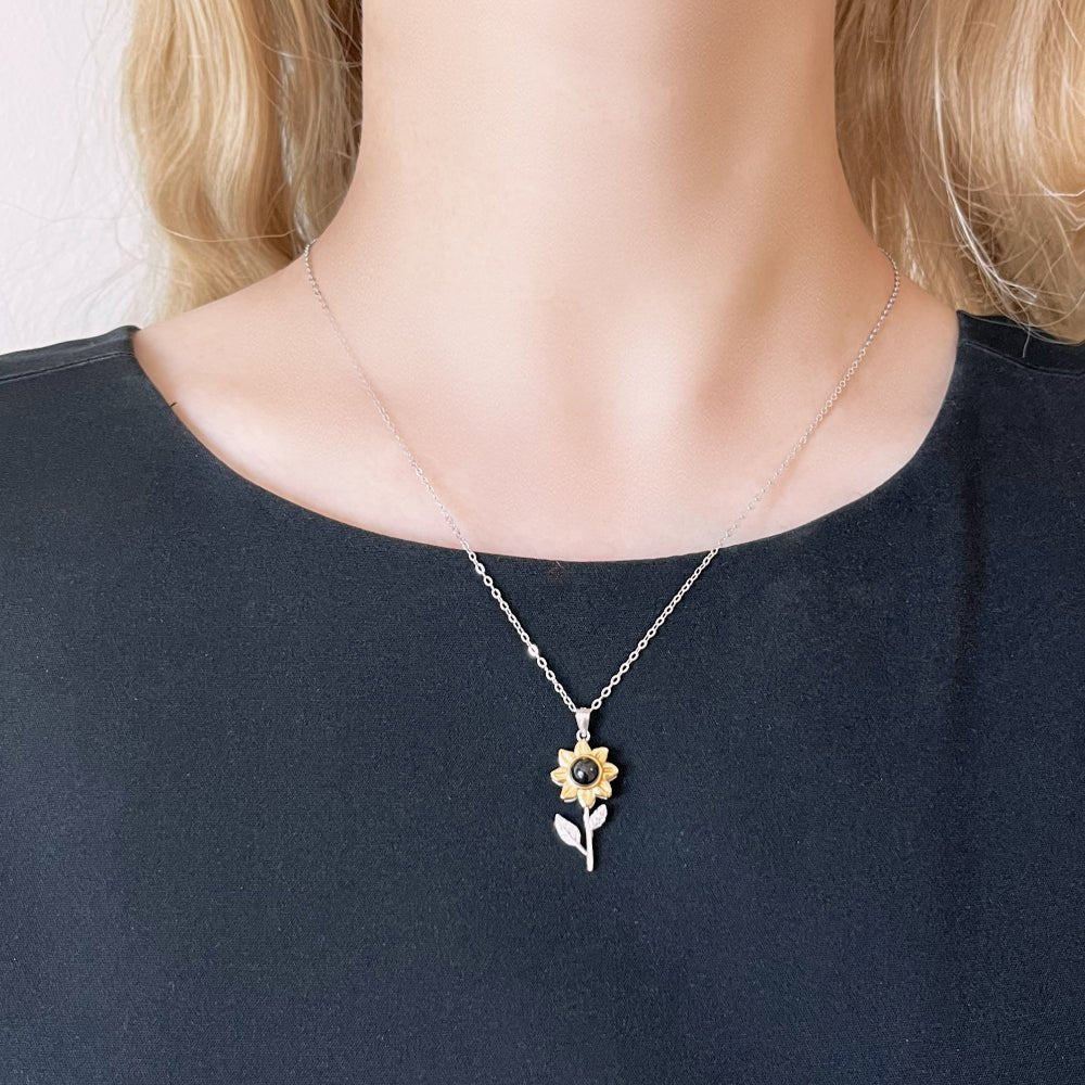 sunflower projection necklace
