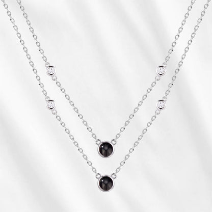 Custom Necklace with Two Projection Stones 