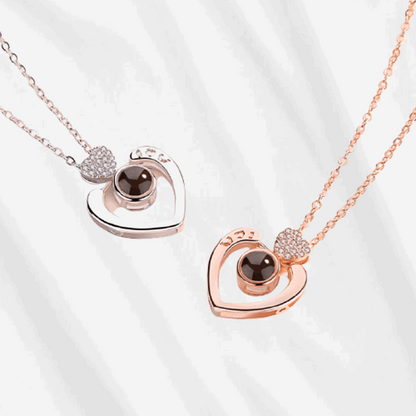 Two Hearts Forever One Necklace Photo Projection