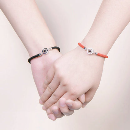 Couple Bracelet with Picture Inside sterling silver