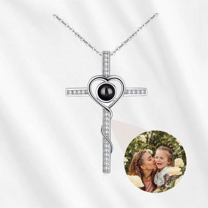 Cross with Picture Inside sterling silver