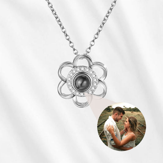 Flower photo projection necklace