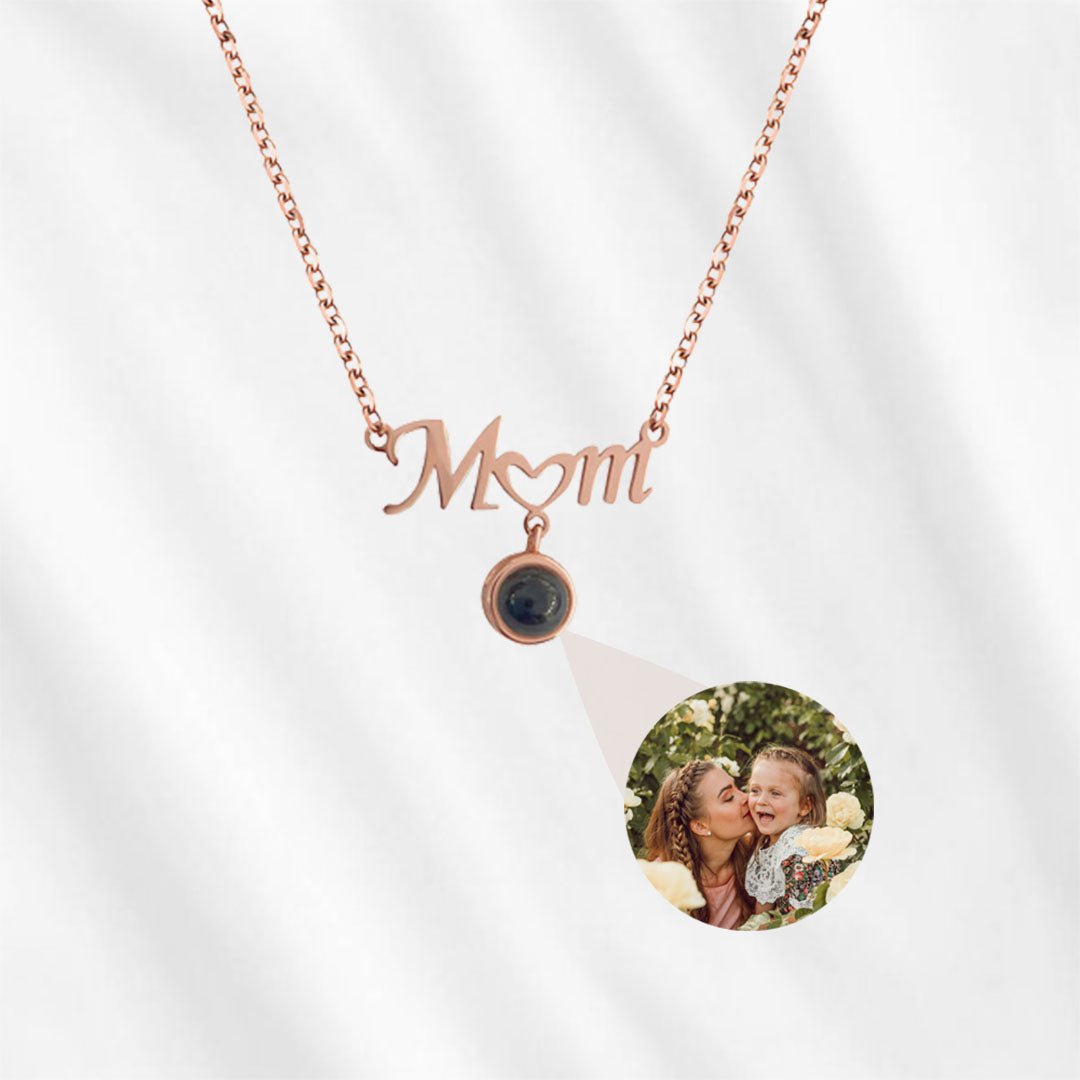Mom Necklace that Projects Custom Picture Projection - Customodish