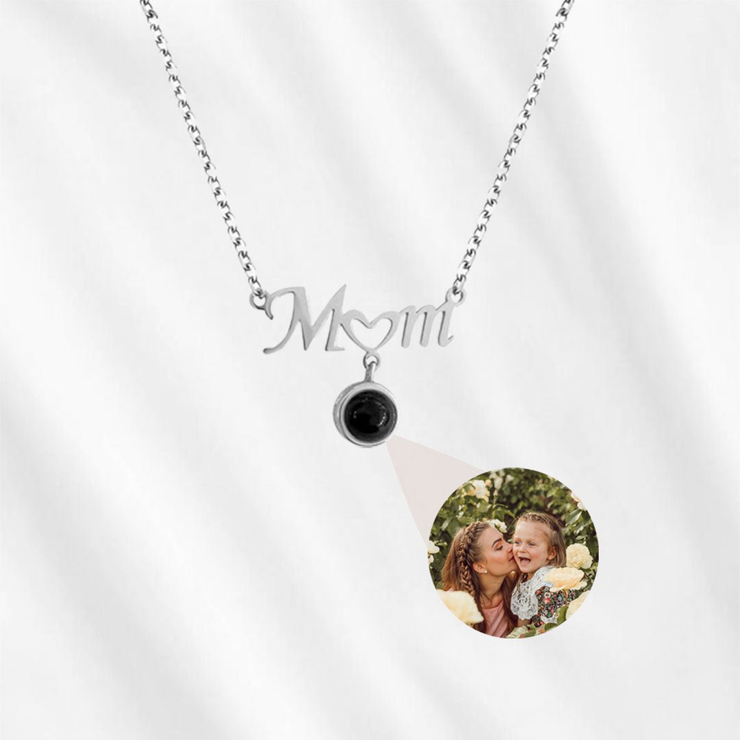 Mom necklace that projects love or your custom photo.