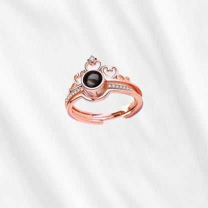 Matching Photo Projection Ring for Couples 