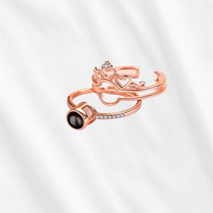 Matching Photo Projection Ring for Couples 