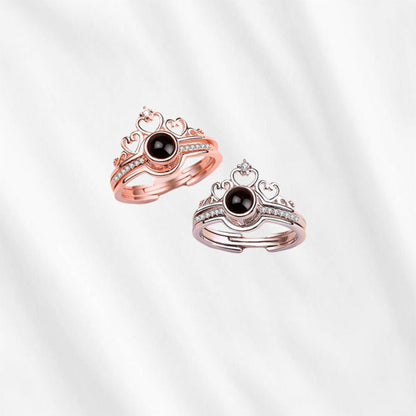 Matching Photo Projection Ring for Couples 