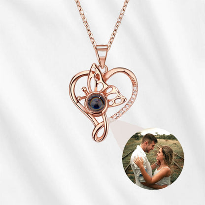 necklace with picture inside butterfly