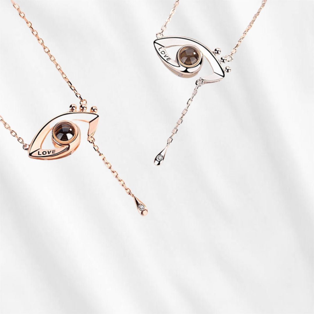 Hide your favorite picture inside this eye projection necklace!