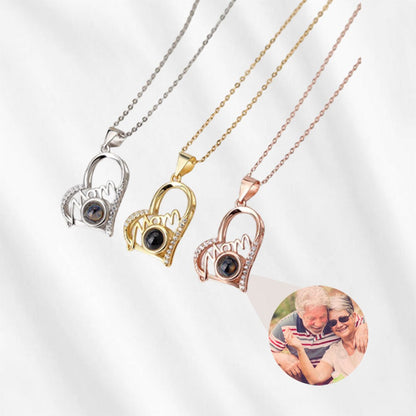 Personalized Mom Photo Projection Necklace