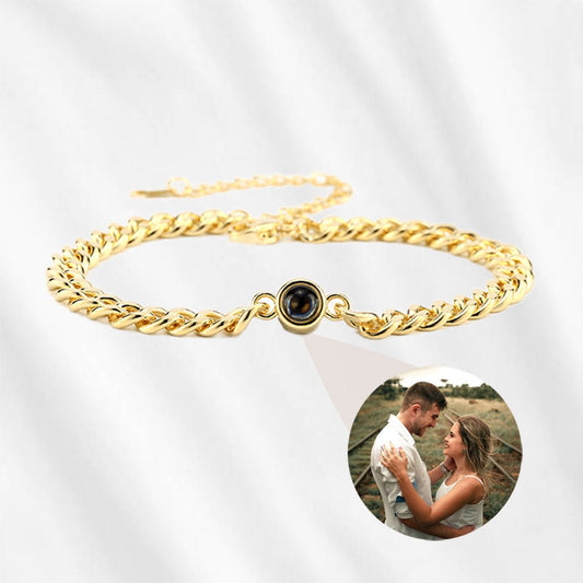 Men's Gold photo projection bracelet