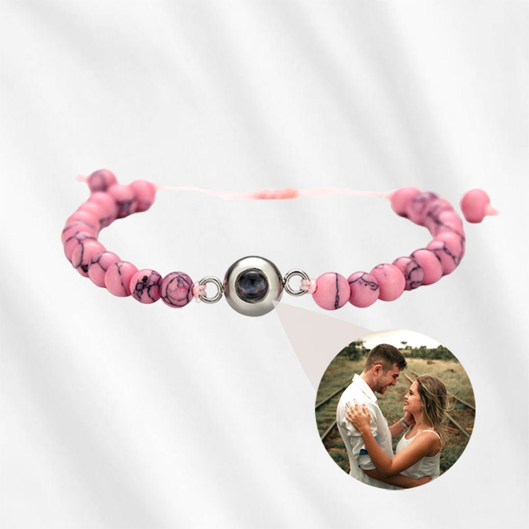 photo projection bracelet pink stone