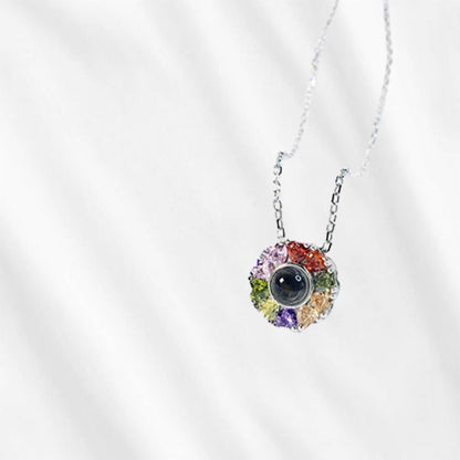 Colorful Necklace with Picture Inside