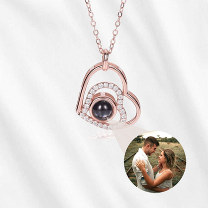 Heart photo necklace