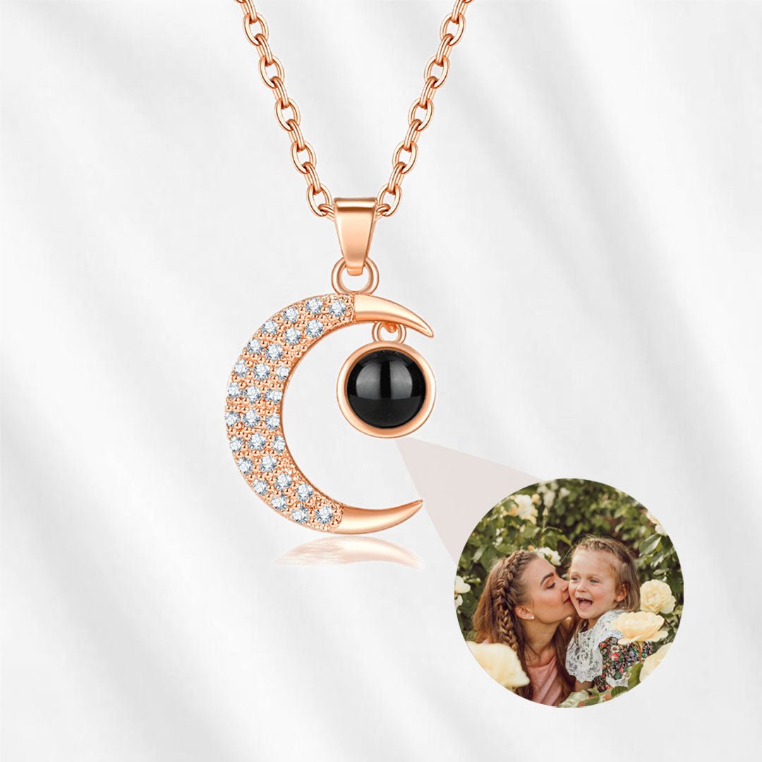 moon necklace with picture inside