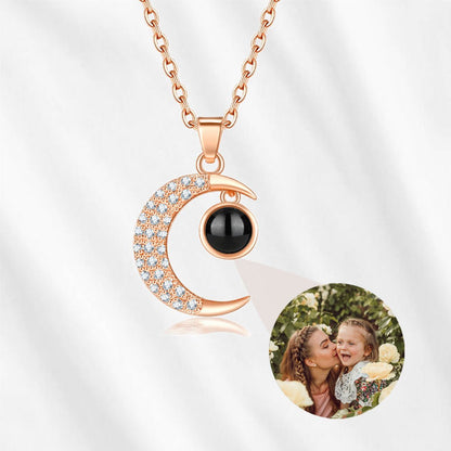 Moon Necklace with Picture Inside