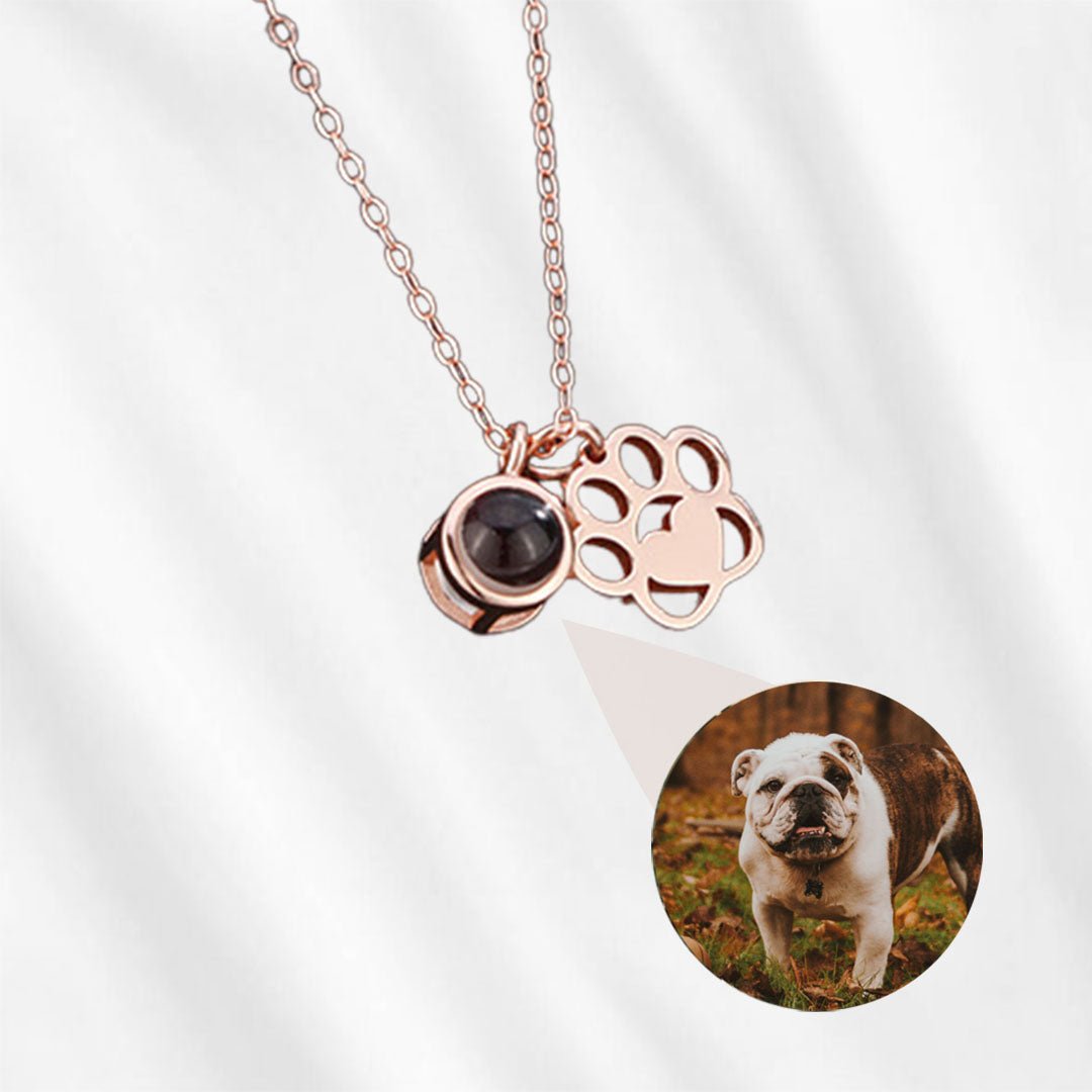 photo projection necklace pet paw