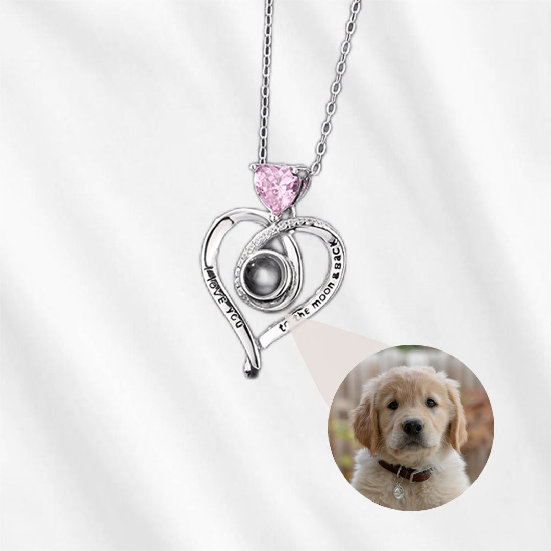 Pink projection necklace