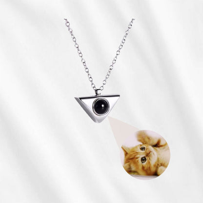 Custom Triangle Photo Projection Necklace