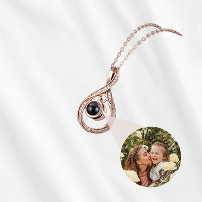 Water Drop Necklace You Can See a Picture Through sterling silver
